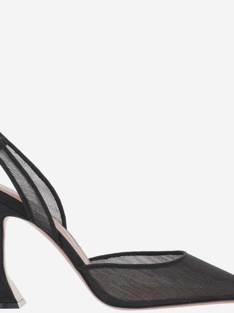 [Amina Muaddi] Pumps SS26 HOLLIMESHSLING95BLACKMESH