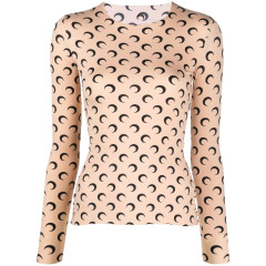 [MARINE SERRE] T-shirts Long Sleeve SS26 WTS006ACJER0001TA10
