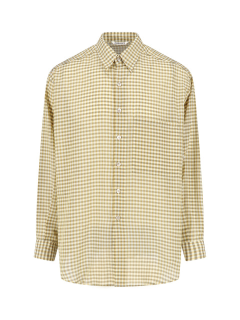 [AURALEE] Shirts Long Sleeve FW26 A26SS01GCMUSTARD GINGHAM CHECK