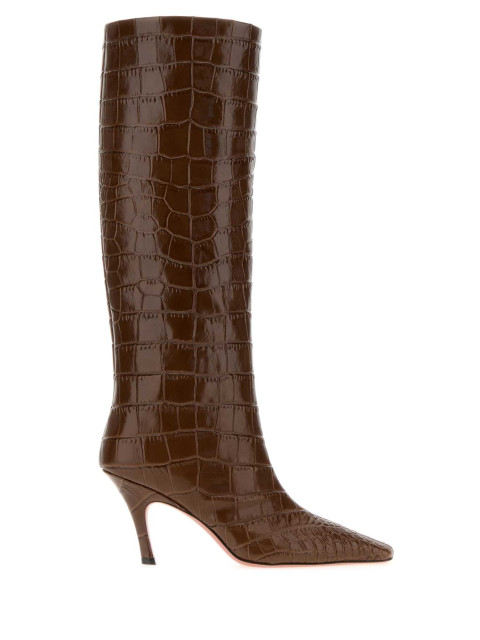 [Amina Muaddi] Boots SS26 MONABOOT80 BROWNPRINTE