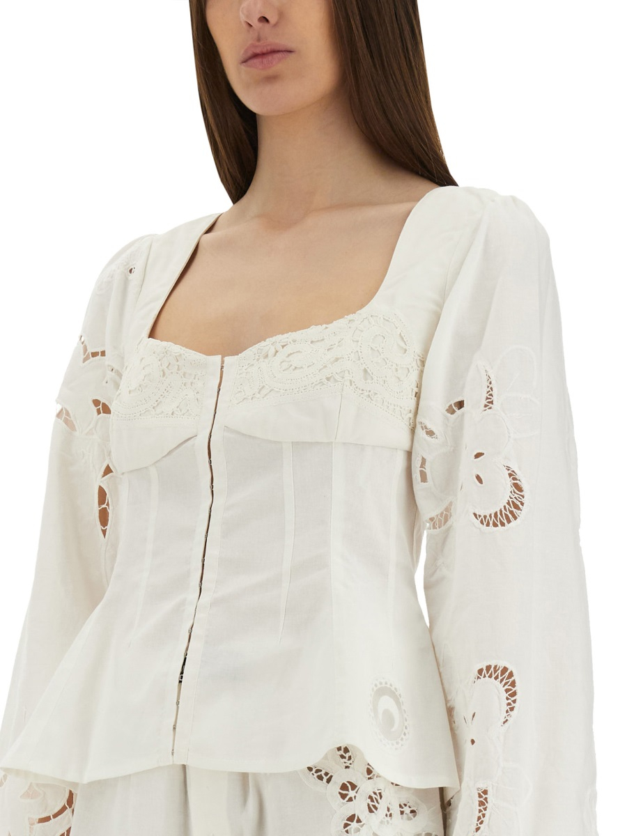 [MARINE SERRE] Shirts Long Sleeve SS25 WSI028A_UWOV0007WH10