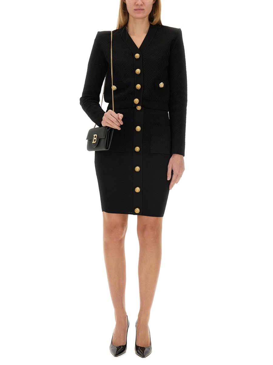 [Balmain] Midi skirt FW24 DF0LC017KH58_0PA