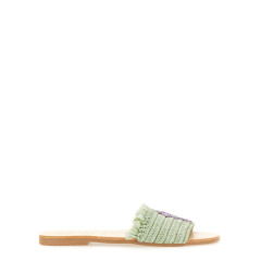 [MANEBI] Sandals SS24 P5.6Y0_FRINGEDKNOTSRAFFIASAGEWITHWISTERIALILACPALM