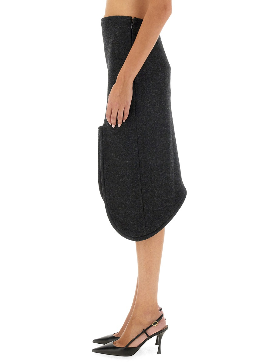 [VICTORIA BECKHAM] Midi skirt FW24 1424WSK005815A_CHARCOAL