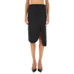 [VICTORIA BECKHAM] Midi skirt FW24 1424WSK005815A_CHARCOAL