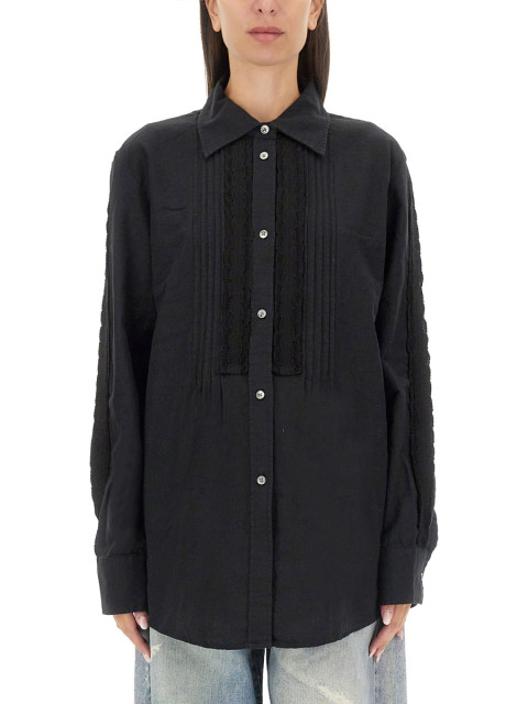 [Our Legacy] Shirts Long Sleeve FW24 W4242SBK_PLEATEDBLACKKITCHENWEAVE