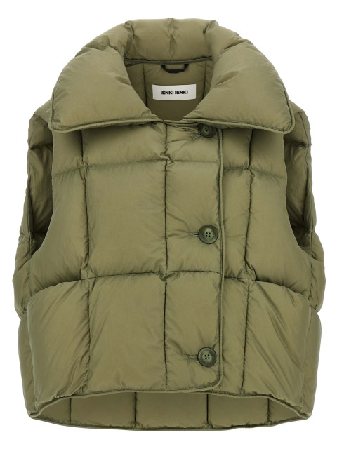 [Ienki Ienki] Down Vest FW25 COZYCLOUDVESTMICRORIBNYLONMICROOLIVEGREEN