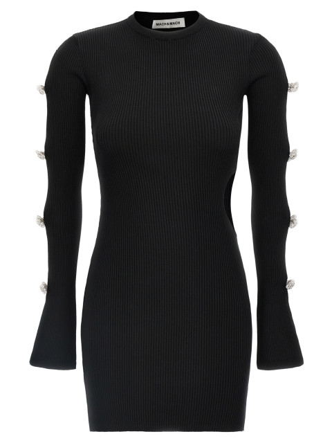 [MACH & MACH] Long sleeve dress SS25 R25KD111KNTBLKBLACK