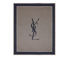[Saint Laurent] Scarf FW26 8221383Y0394178 NAVY IVORY
