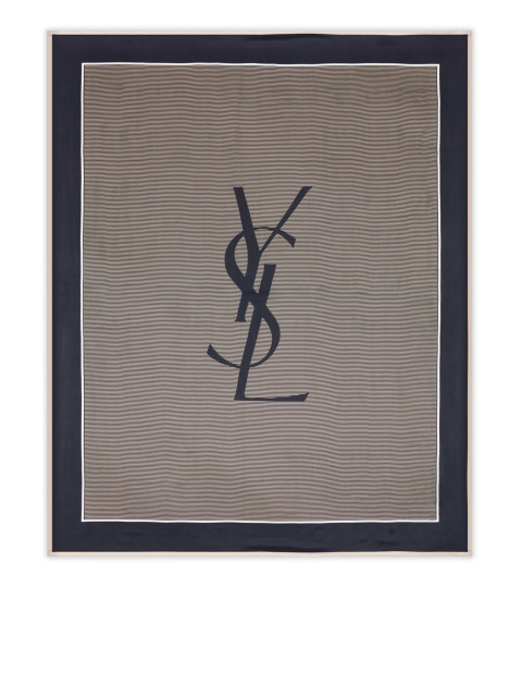 [Saint Laurent] Scarf FW26 8221383Y0394178 NAVY IVORY