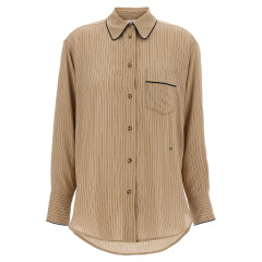 [VICTORIA BECKHAM] Shirts Long Sleeve SS25 1125WSH006013ATOBACCOMIDNIGHT