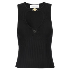 [MARINE SERRE] Tank top SS25 WTK058ACKNI0514BK99