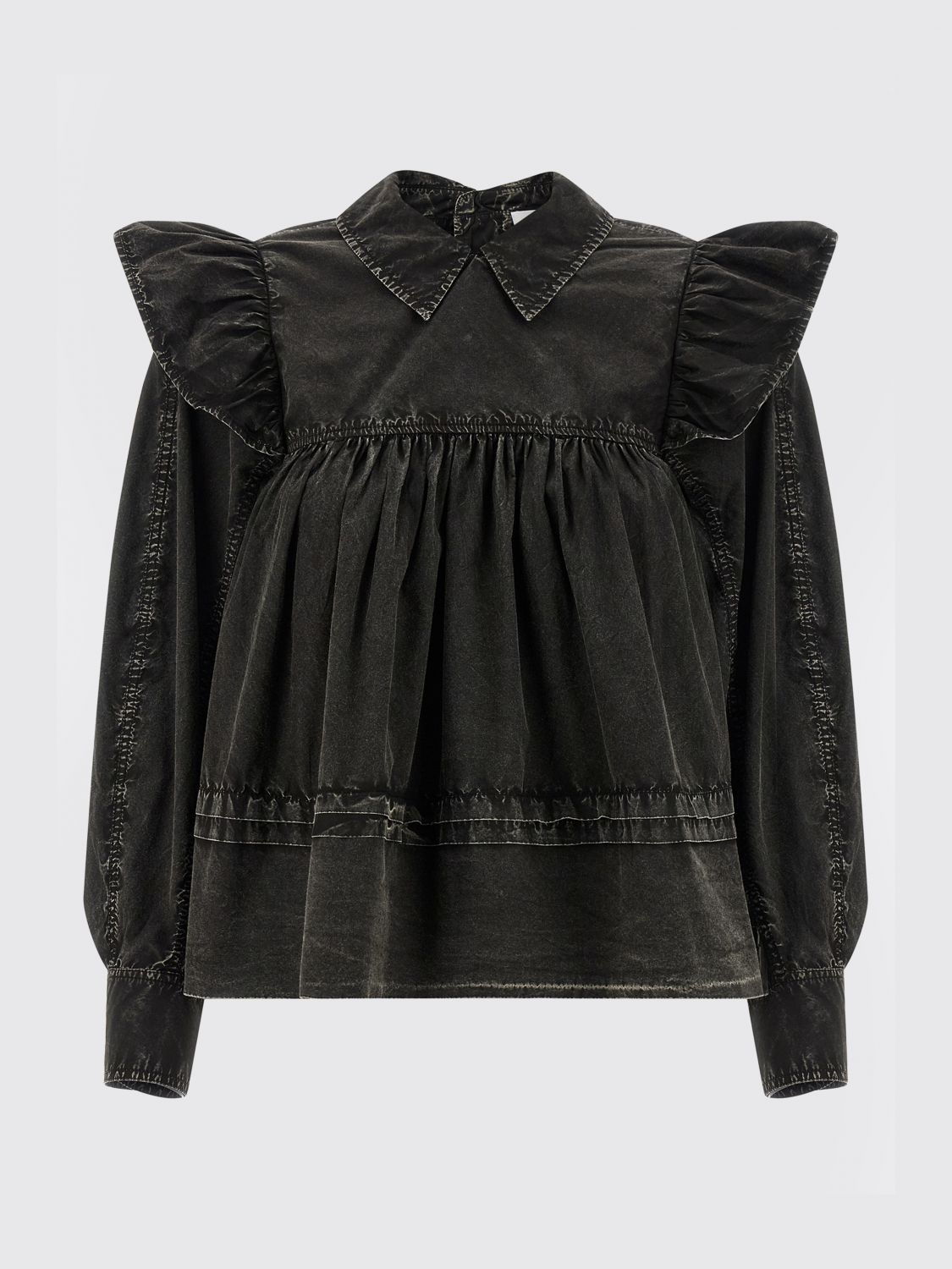[GANNI] Shirts Long Sleeve SS26 A1040061 099