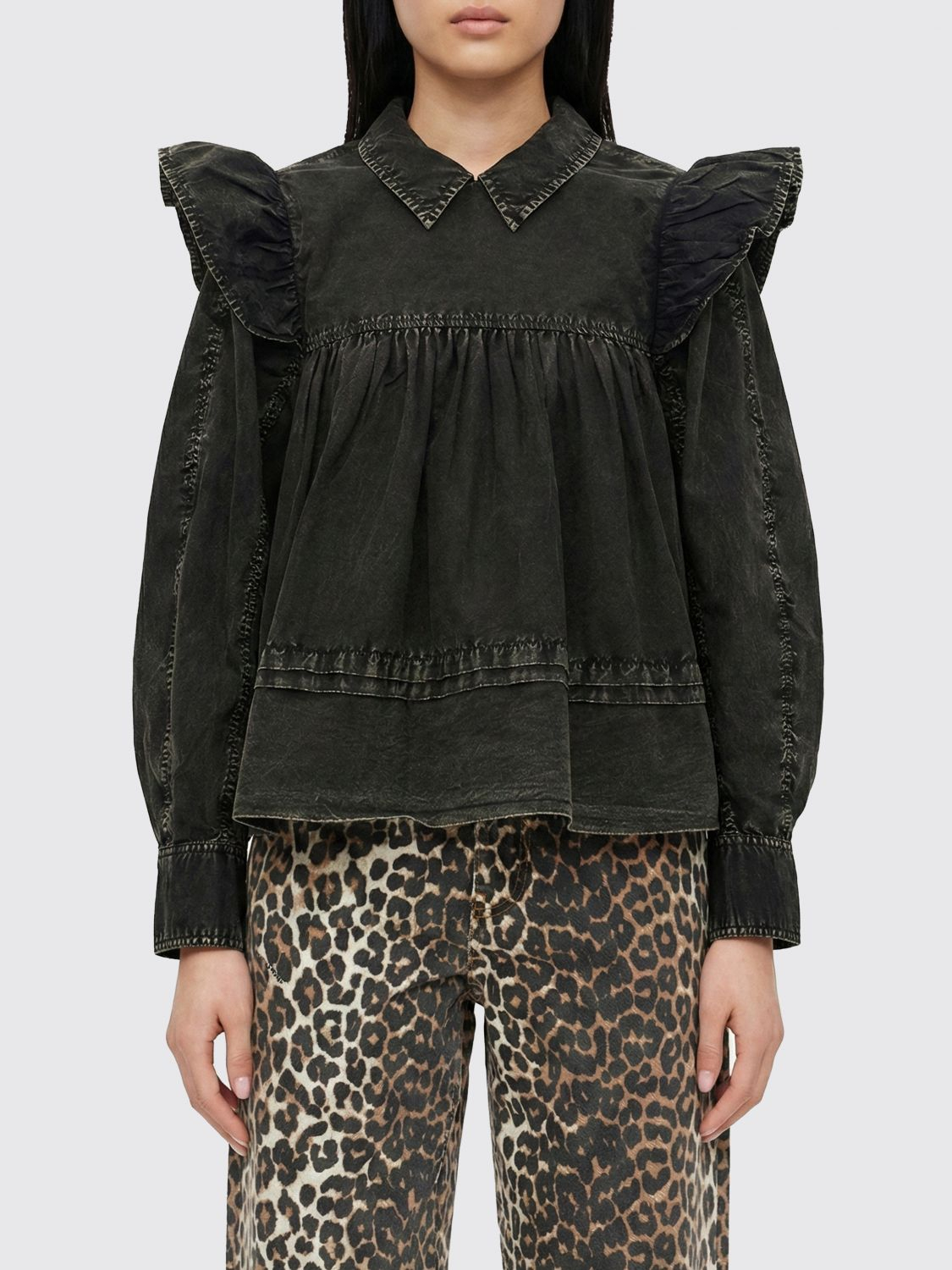 [GANNI] Shirts Long Sleeve SS26 A1040061 099