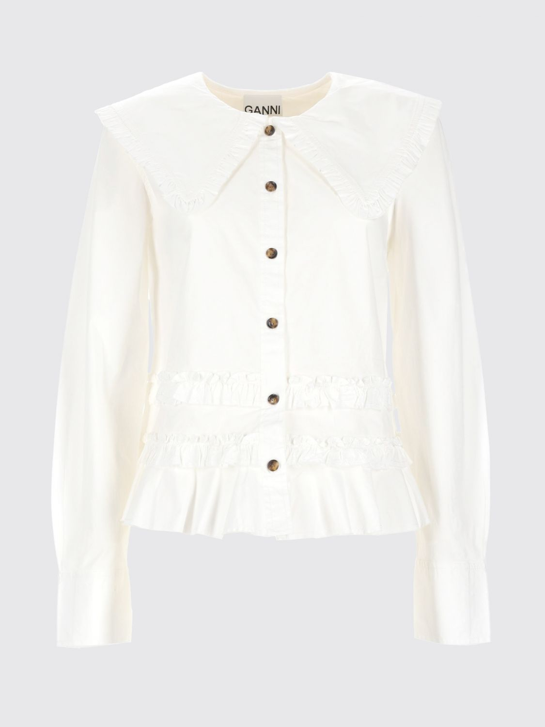 [GANNI] Shirts Long Sleeve SS26 A1040096 ZZ8
