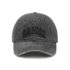 [GANNI] Hat FW26 B3020214055 BLACK WASHED