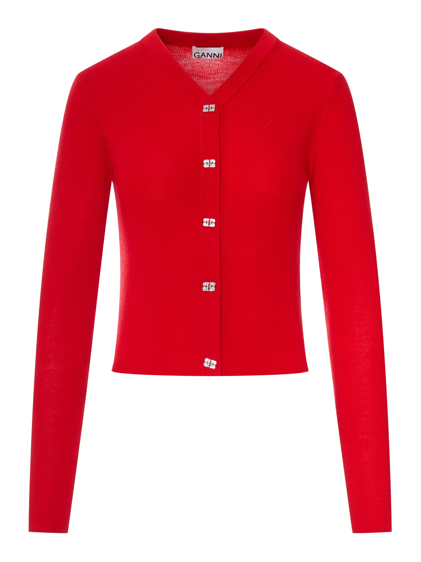[GANNI] Cardigan FW26 A116001206P GOJI BERRY