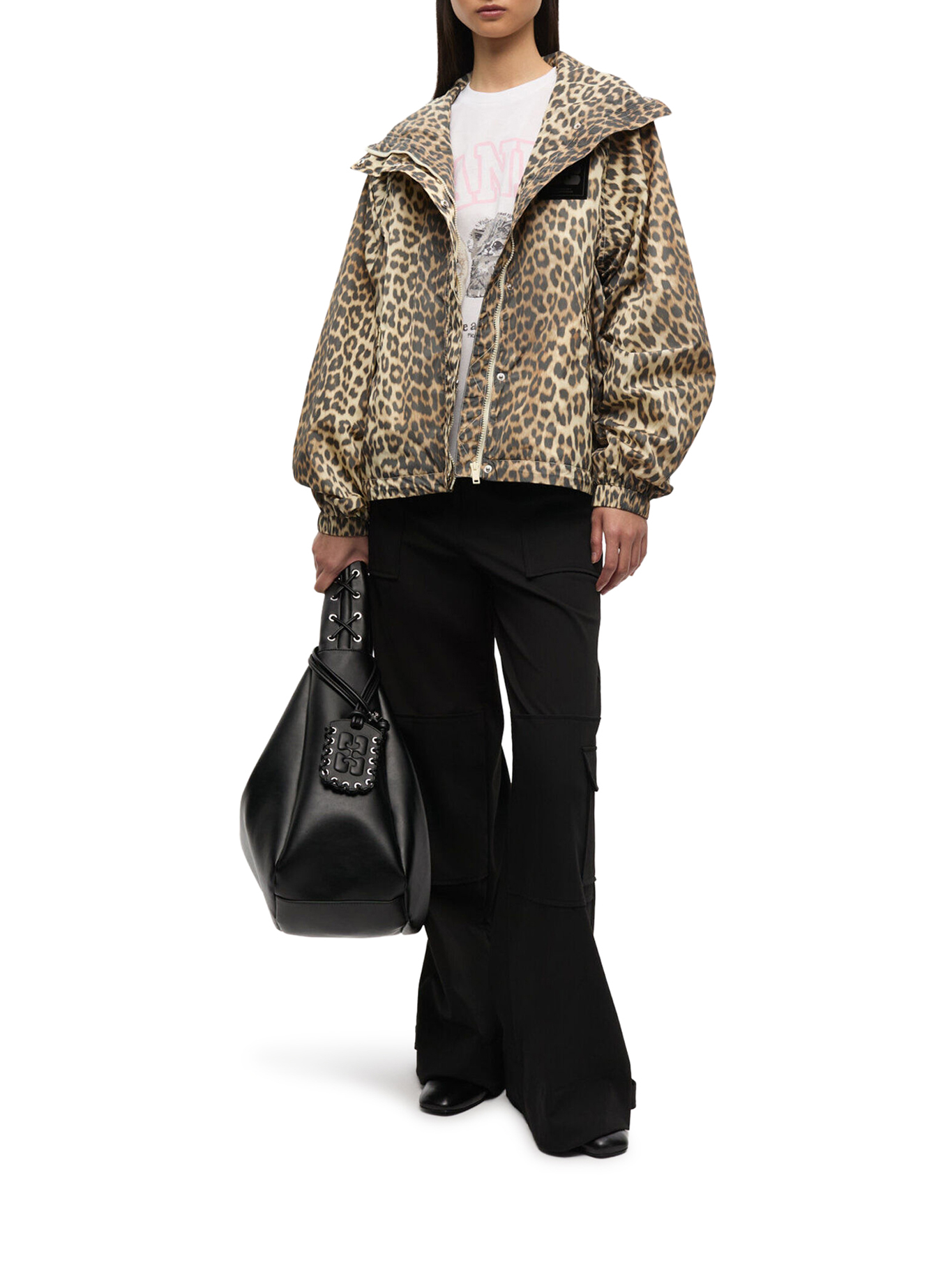 [GANNI] Casual Jacket FW26 W0738859 ALMOND MILK
