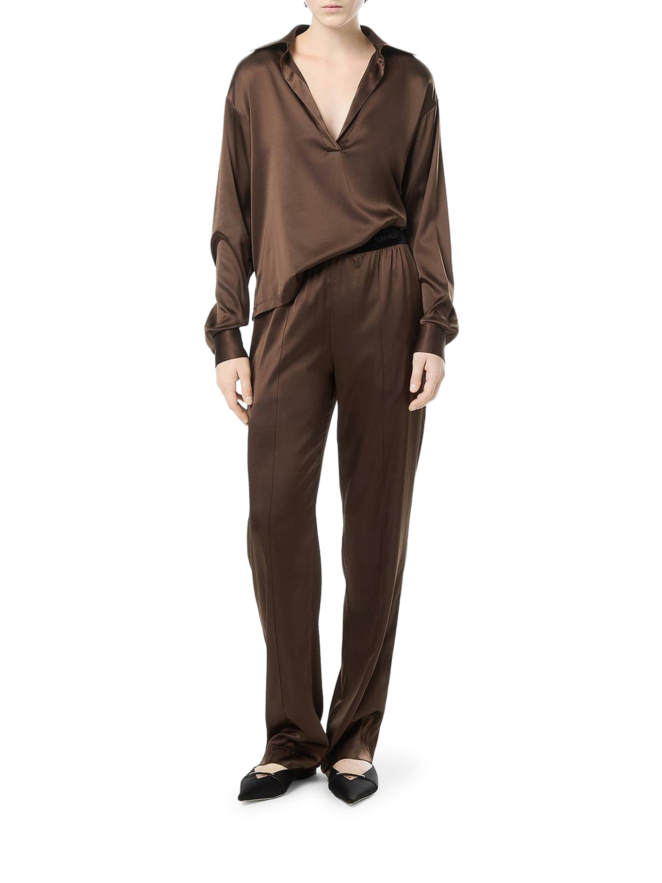 [Tom Ford] Blouse SS26 TS2144FAX881ECD CINNAMON