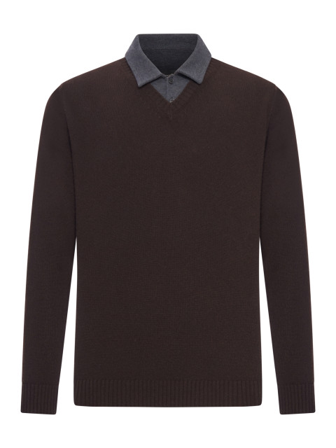 [ROBERTO COLLINA] Knitwear FW26 253M37002SUM37SU07 MORO ANTRA