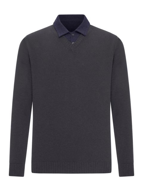 [ROBERTO COLLINA] Knitwear FW26 253M37002SUM37SU21 ANTRA NAVY