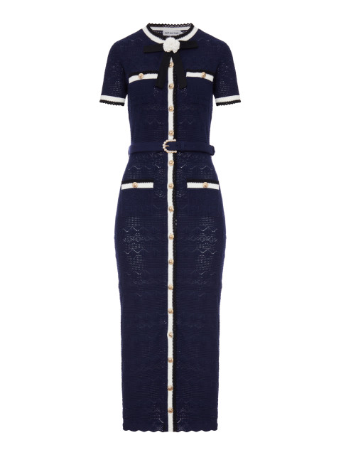 [Self-portrait] Short sleeve dress FW26 PF26072MANNAVY