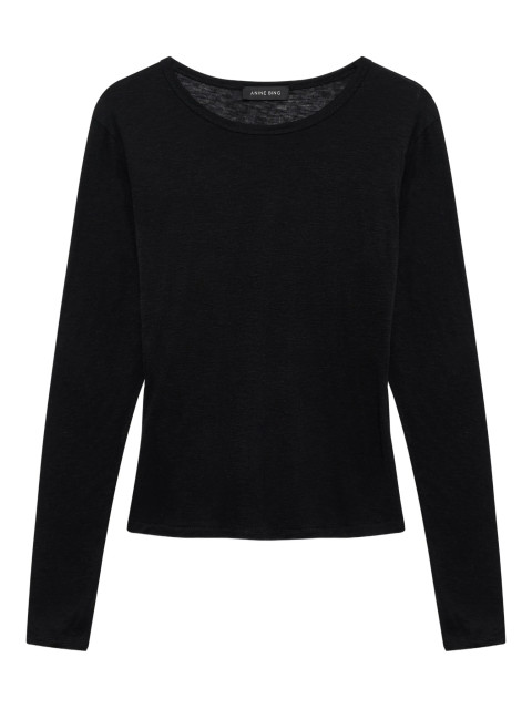 [Anine Bing] T-shirts Long Sleeve FW25 A0811501BLK26