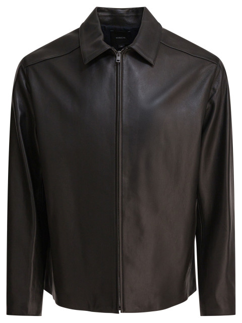 [VINCE] Leather Jacket FW25 M03894016A001BLK