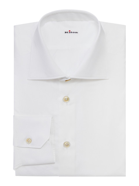 [Kiton] Shirts Long Sleeve FW26 UCCH0960801009009 WHITE
