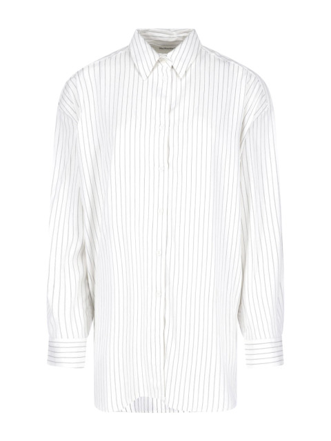 [THE FRANKIE SHOP] Shirts Long Sleeve SS26 OANA FLUID BUTTON UP SHIRTWHITE BLACK STRIPE