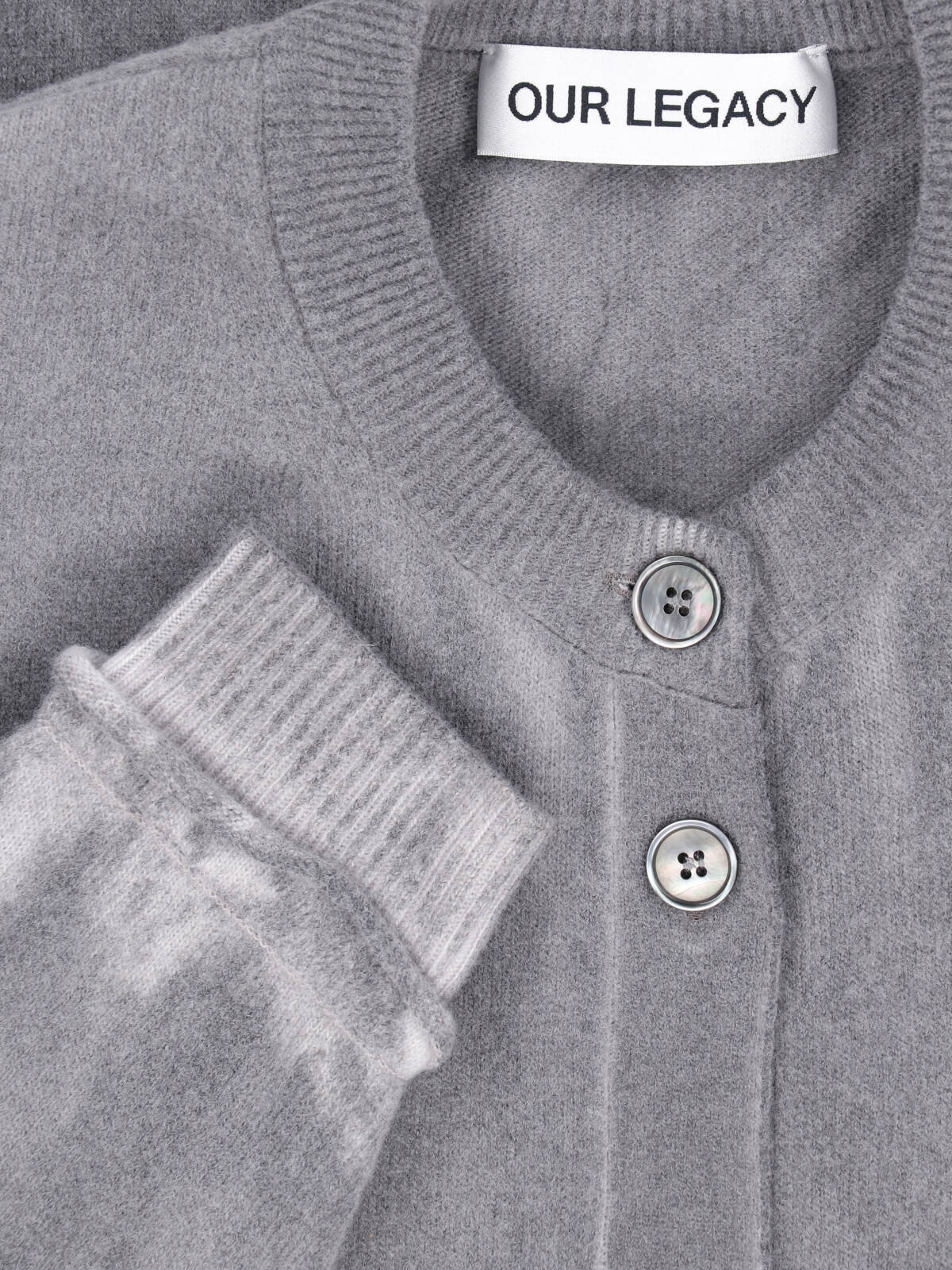 [Our Legacy] Cardigan FW25 W4253DGGREY SPRAY DYE CHERUB WOOL
