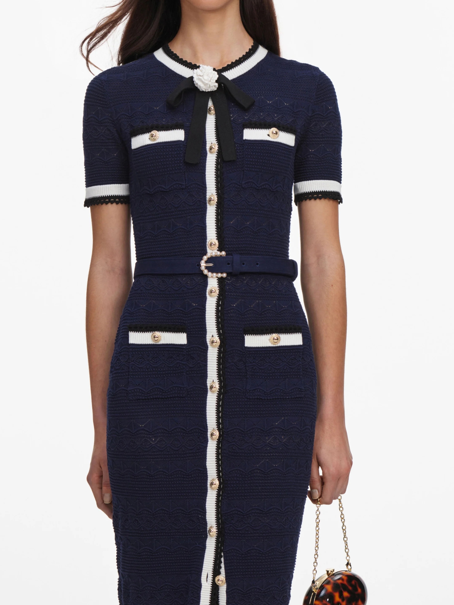 [SELF PORTRAIT] Short sleeve dress FW26 PF26072MANNAVY
