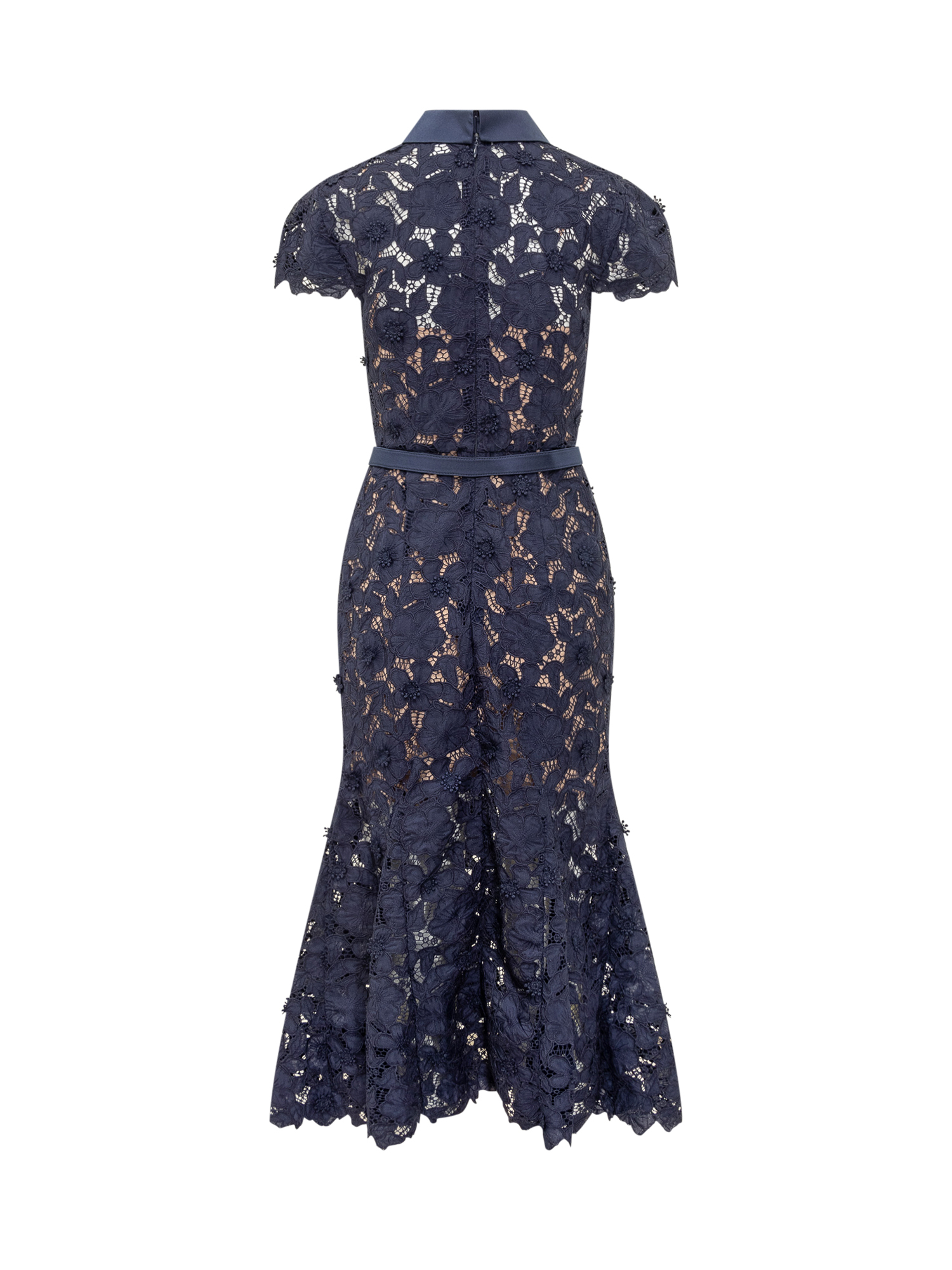 [Self-portrait] Short sleeve dress SS26 RS26171MN NAVY