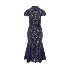 [Self-portrait] Short sleeve dress SS26 RS26171MN NAVY