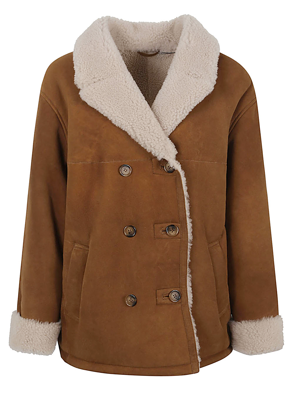 [ENES] Fur Jacket FW24 FLORENTINASAHARACAMEL/ECRU