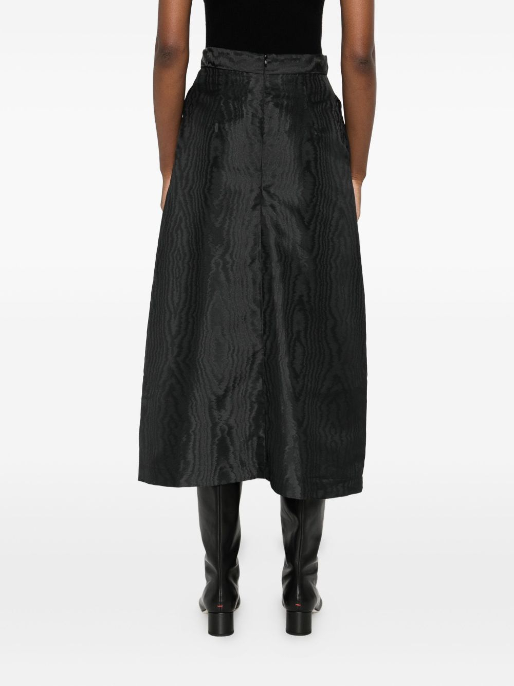 [LUNATICA MILANO] Midi skirt FW25 A-LINEMOIRESOFTBLACK