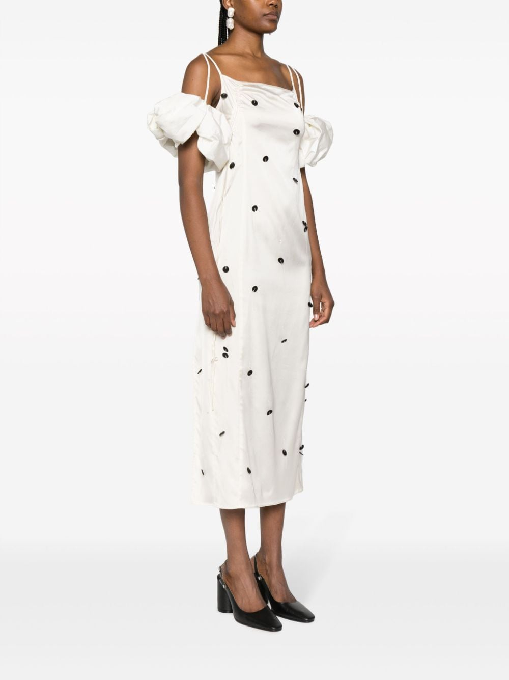 [JACQUEMUS] Short sleeve dress FW23 233DR0741000OFFWHITEBLACK