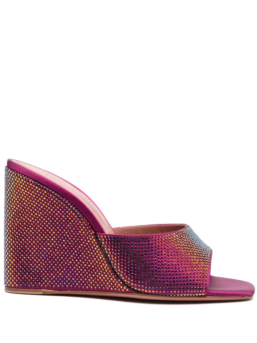[Amina Muaddi] Sandals SS23 LUPITACRYSTALWEDGESATINMAGENTA
