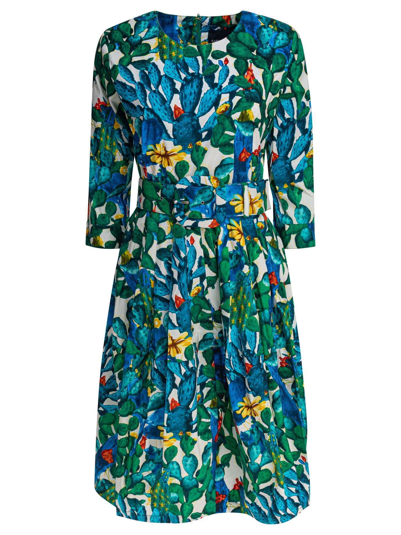 [Samantha Sung] Long sleeve dress SS25 RACHELCACTUS WHITE AQUA