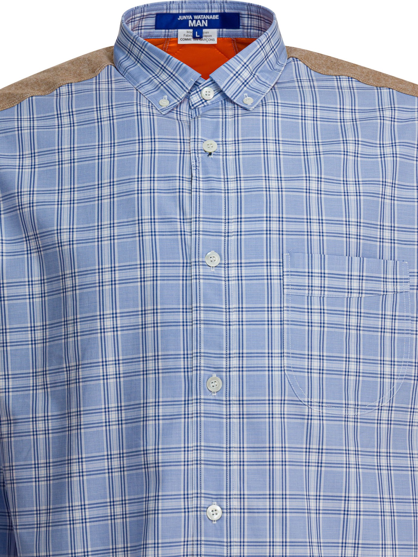 [Junya Watanabe MAN] Shirts Long Sleeve FW25 WP-B012-W251 SAX/NV/WH X OR