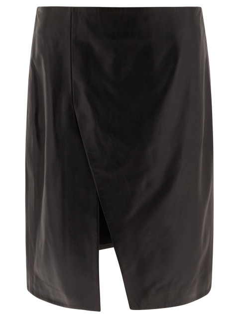 [LOULOU STUDIO] Mini skirt SS25 EKAREBLACK