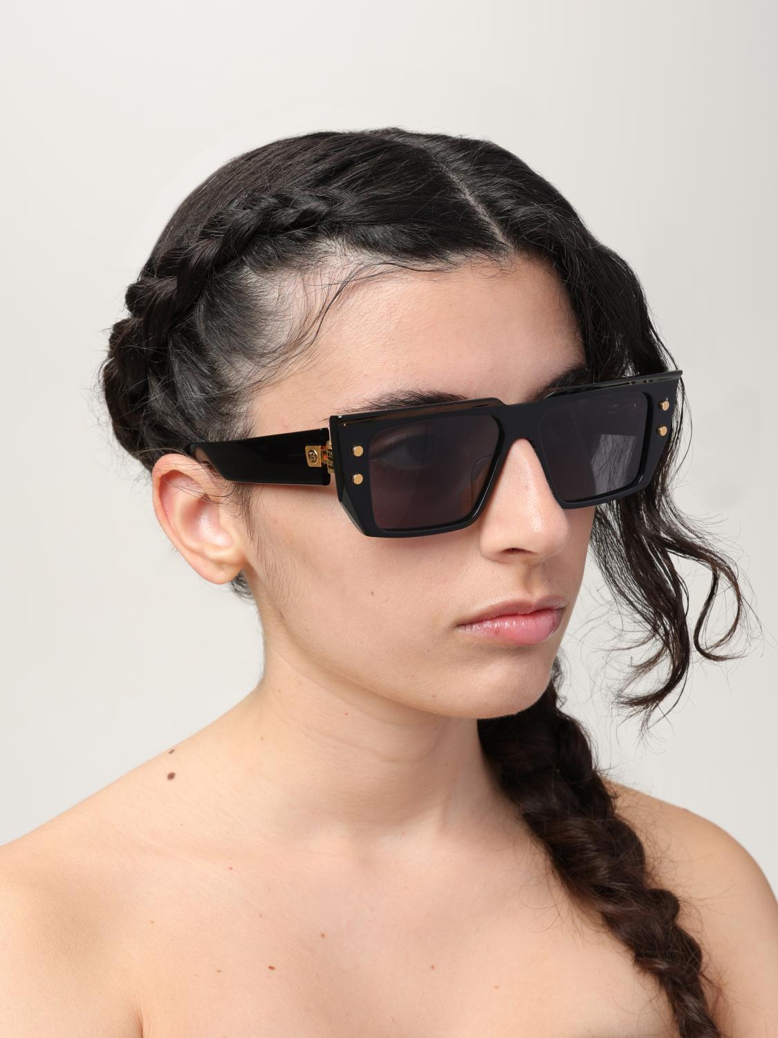 [Balmain] Sunglasses FW25 BPS128A54A BLACK GOLD W/ DARK GREY
