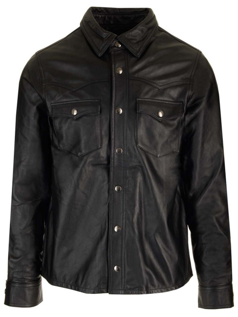 [Giorgio Brato] Leather Jacket SS24 GU24S20089NAPSNERO