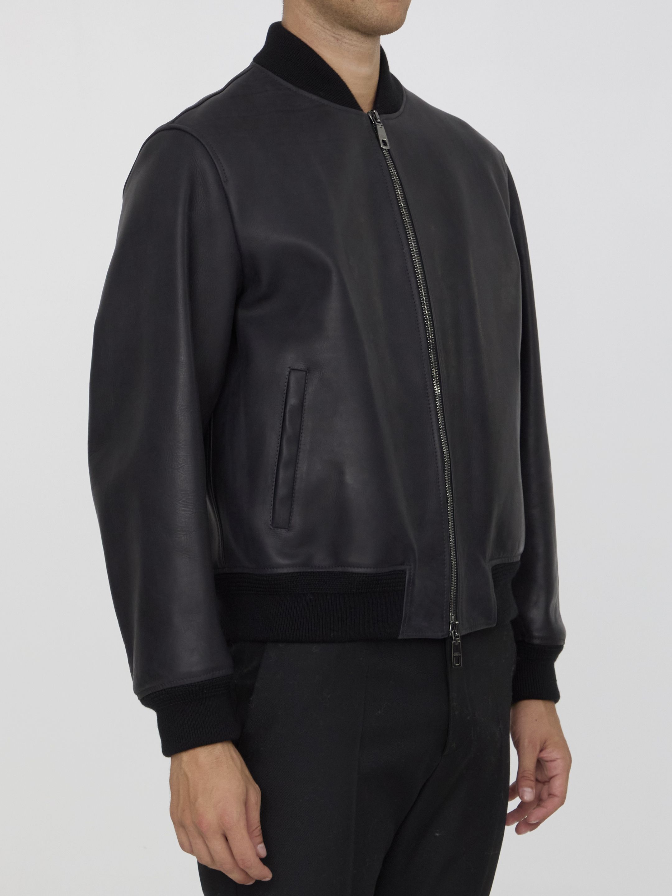[DOLCE&GABBANA] Leather Jacket FW24 G9BFQL_HULUG_N0000