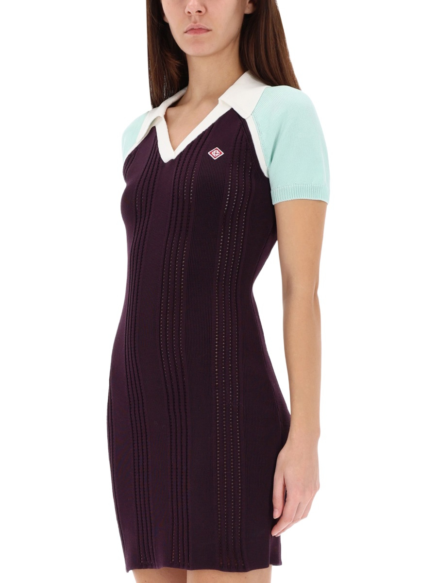 [Casablanca] Short sleeve dress FW25 W-AW25-KW-1078_01AUBERGINE
