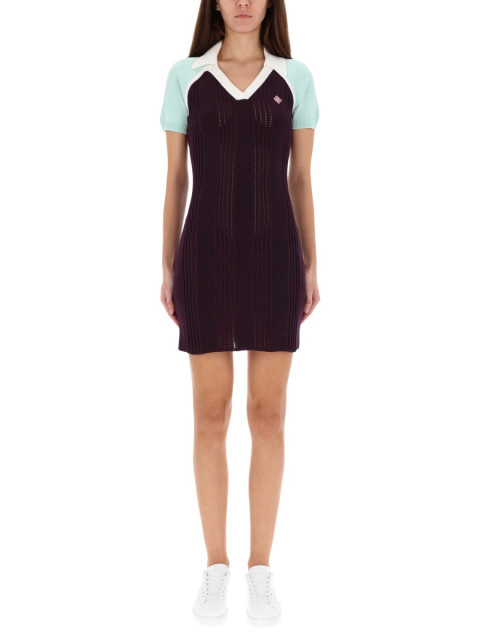 [Casablanca] Short sleeve dress FW25 W-AW25-KW-1078_01AUBERGINE