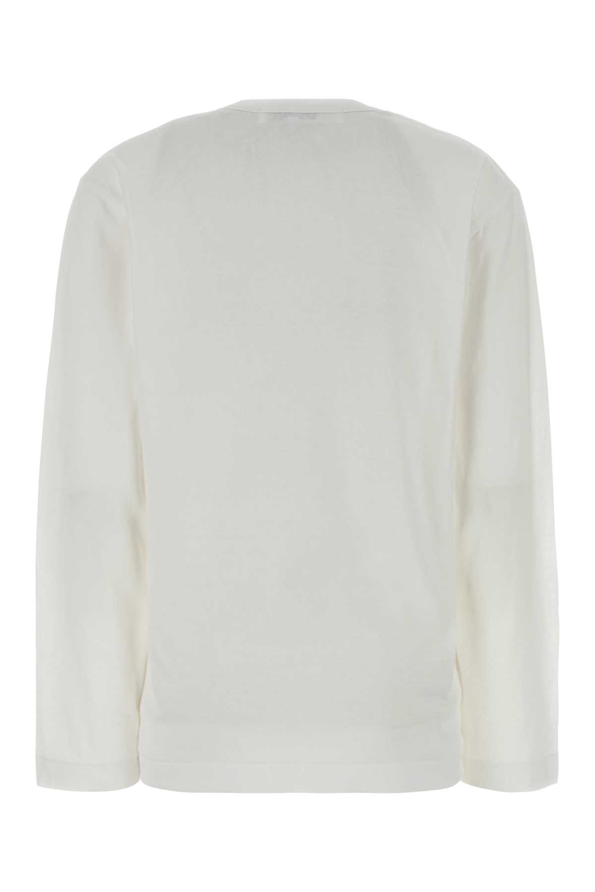 [COMME DES GARCONS PLAY] T-shirts Long Sleeve SS26 AXT308051 WHITE