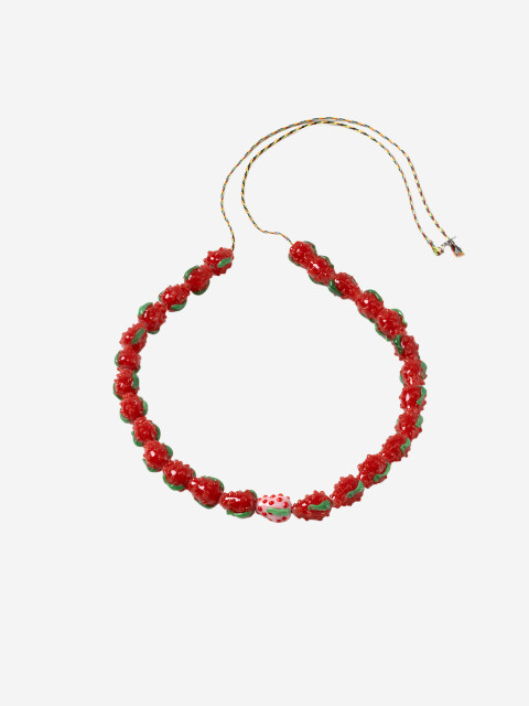 [SORBET ISLAND] Bracelet SS26 MIXEDGLASSBEADMULTISTRAWBERRYRED