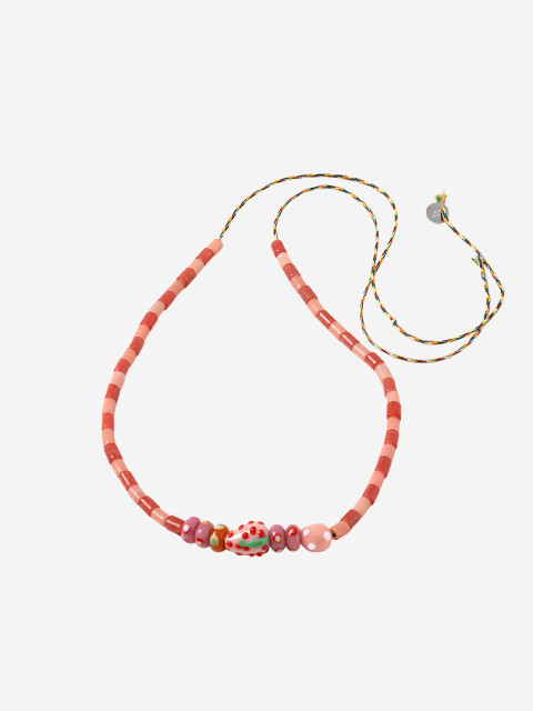 [SORBET ISLAND] Bracelet SS26 MIXEDGLASSBEADSTRAWBERRYPINKRED