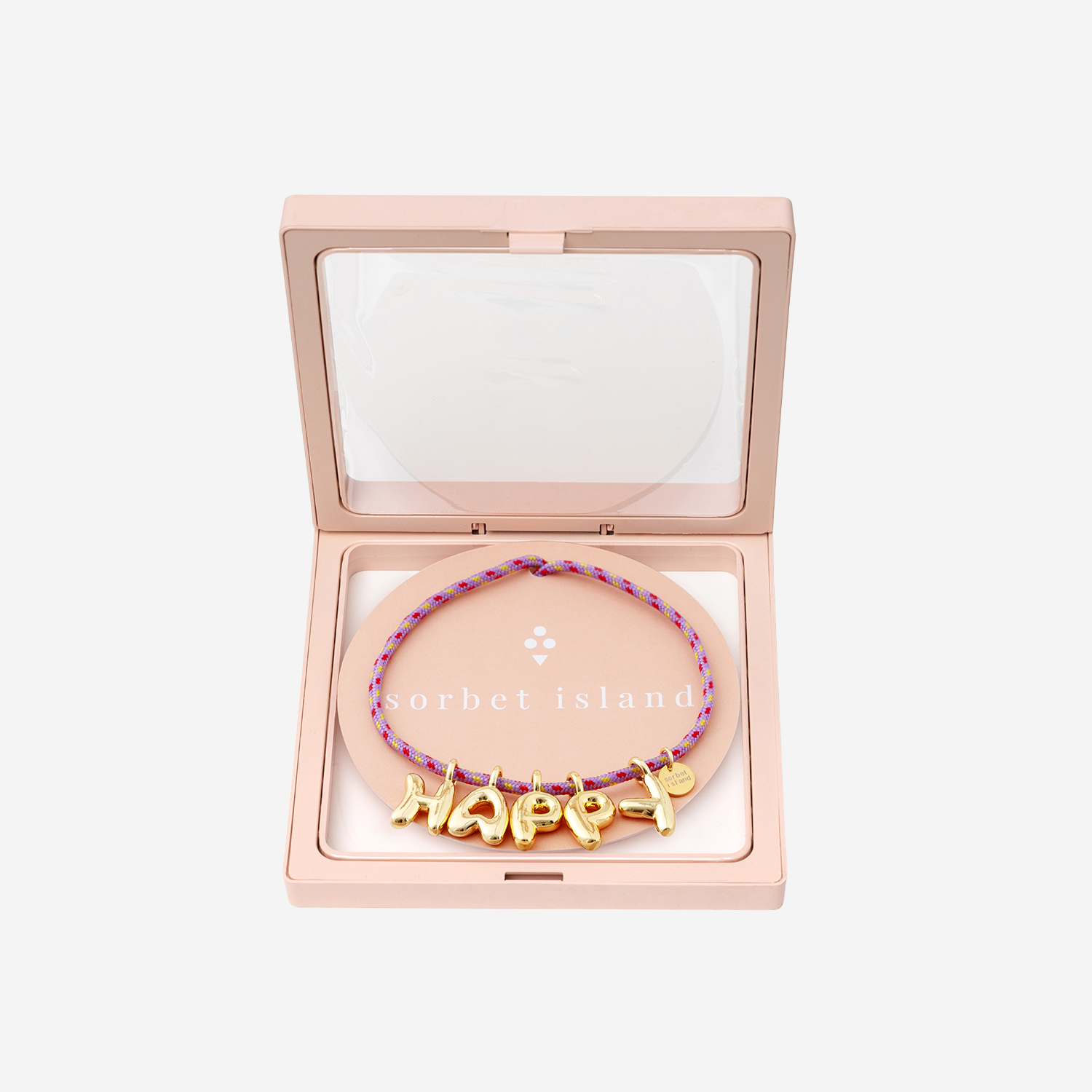 [SORBET ISLAND] Bracelet SS26 BUBBLELETTERSGOLDPLATEDHAPPY